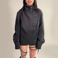 Washed Long-sleeve Denim Jacket For Couples