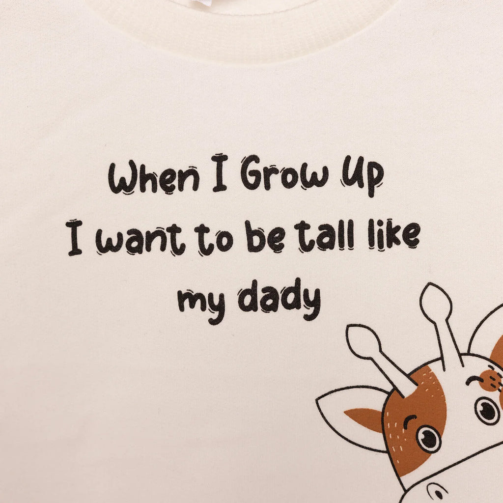 HelloBaby Baby Boy Basic Giraffe Printed Sweatshirt - Ecru