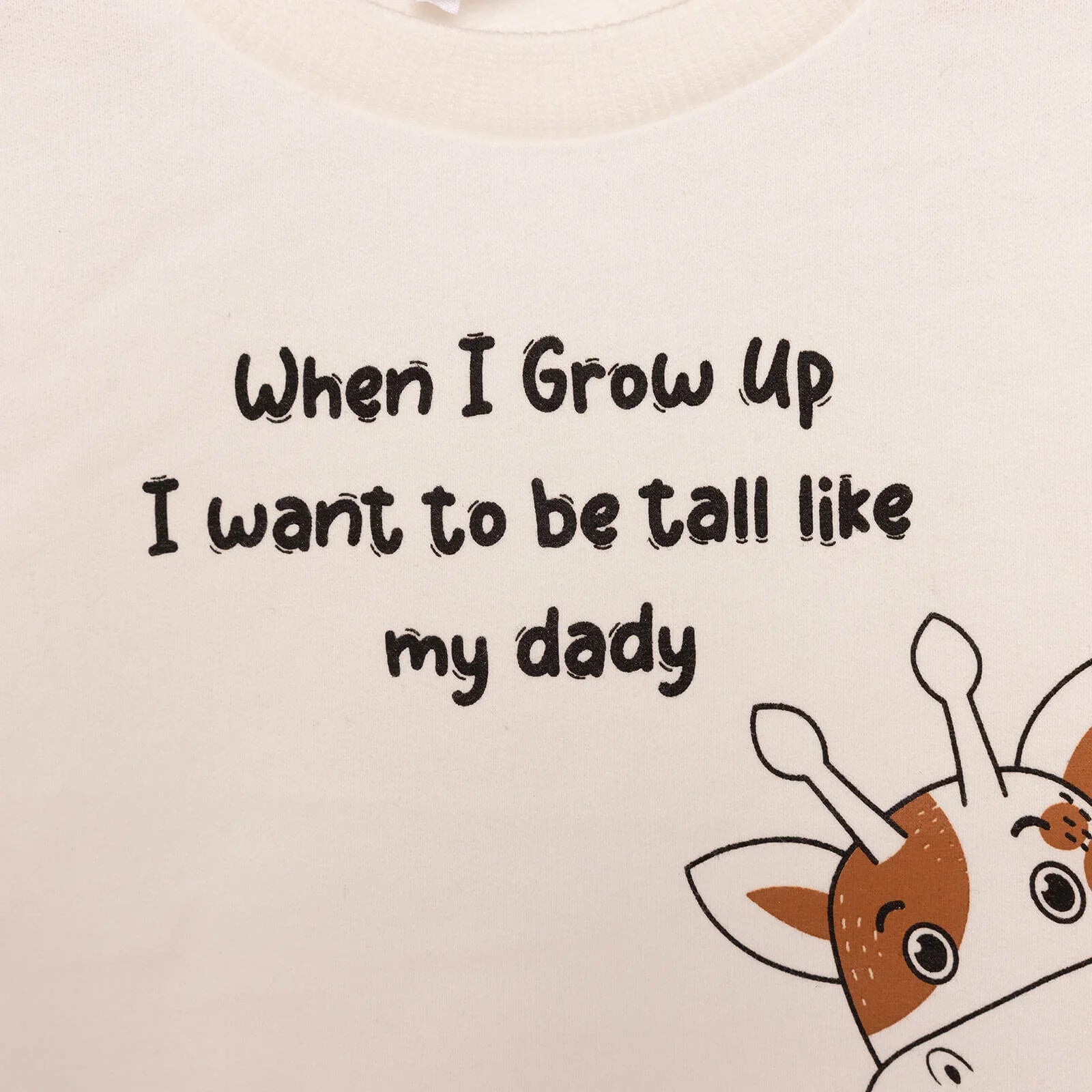 HelloBaby Baby Boy Basic Giraffe Printed Sweatshirt - Ecru