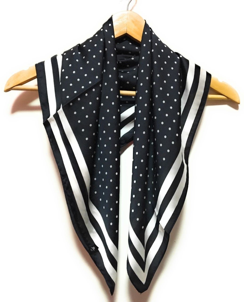 Black and White Polka Dot Scarf for Women