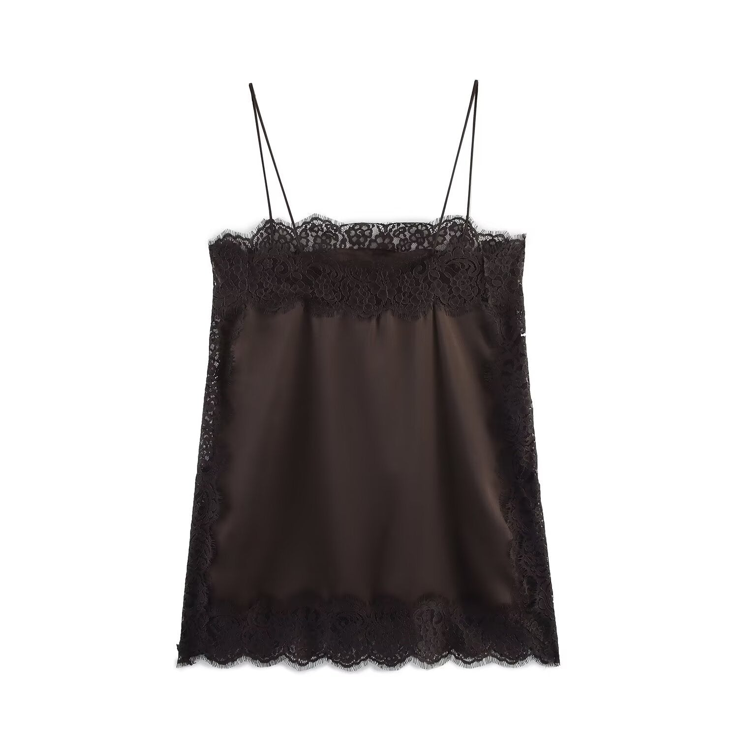 New Silk-satin Lace Top And Lace Midi Skirt