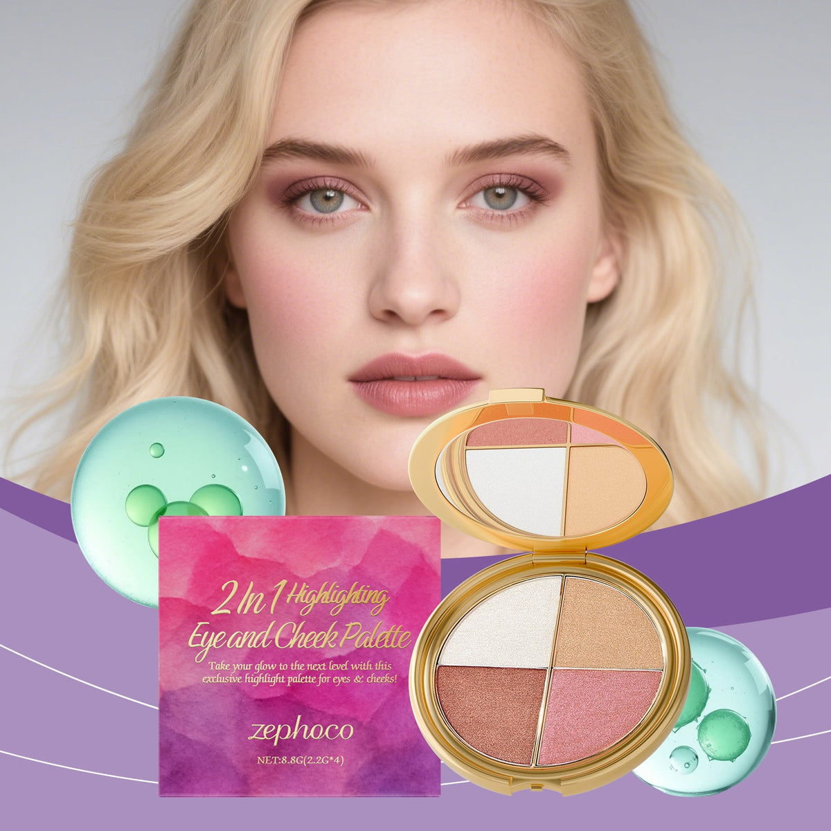 Highlight, Eyeshadow, And Blush Palette