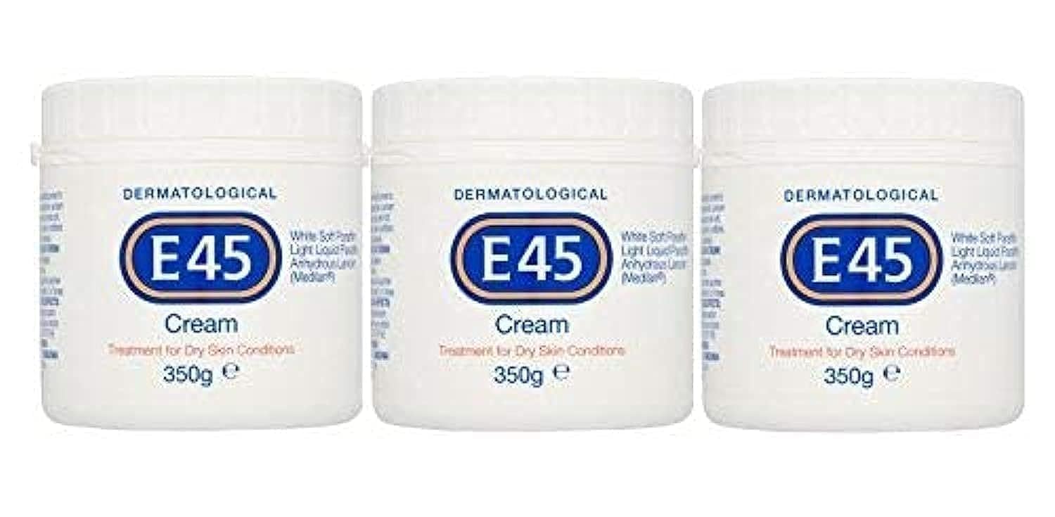 E45 Dermatological Cream – 350g Pack of 3 for Dry Skin