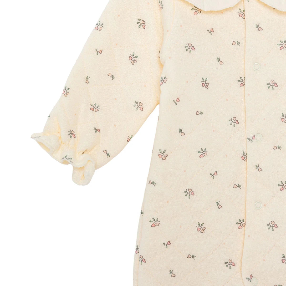 Bebetto Quilted Long Sleeve Baby Sleepsuit with Feet (Newborn to 6-9 Months)