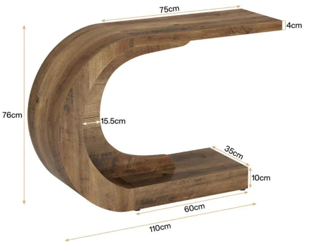 Sculptural Crescent Console Table