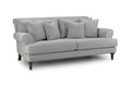Elegant Grey 3-Seater Summer Sofa with Scrolled Arms, Anti-Slip Cushions