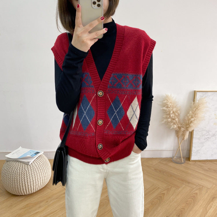 Loose Outer Wear Cardigan Sleeveless Top