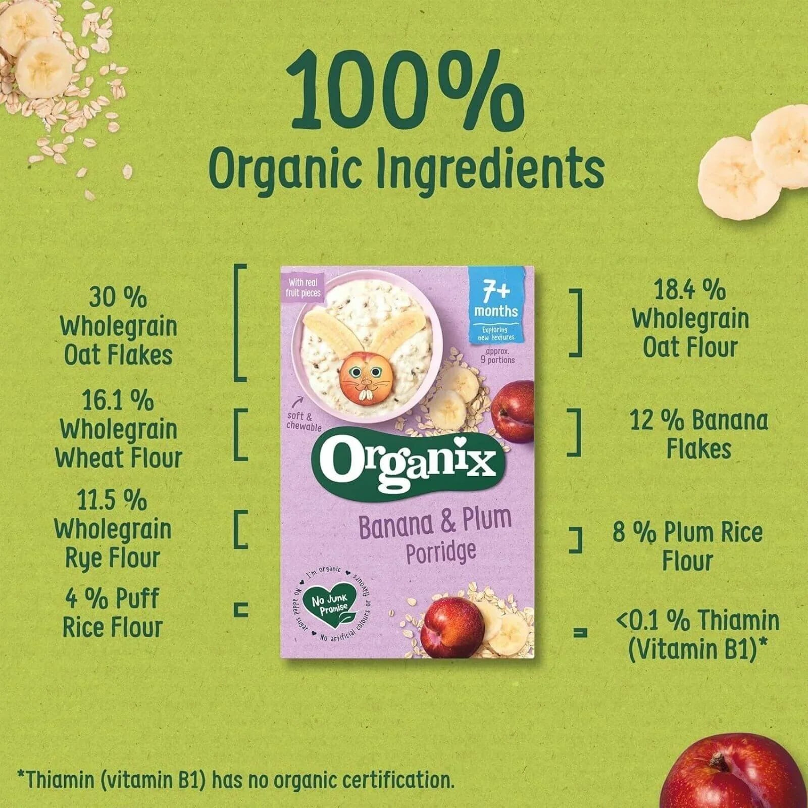 Organix Banana & Plum Porridge 7+ months 200g