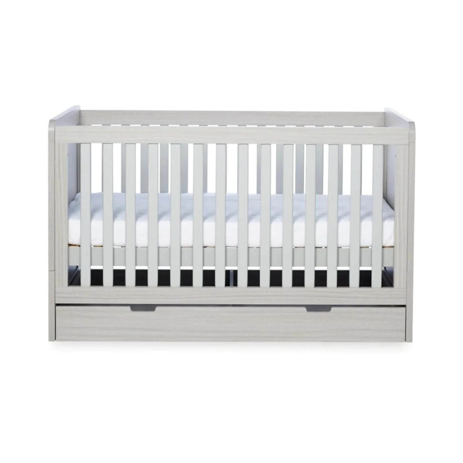 Ickle Bubba Pembrey Cot Bed & Under Drawer Ash Grey - Without Mattress