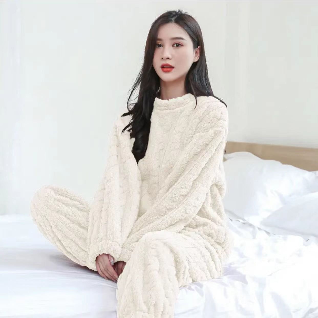 Loose Jacquard Warm Suit Warm Home Clothes
