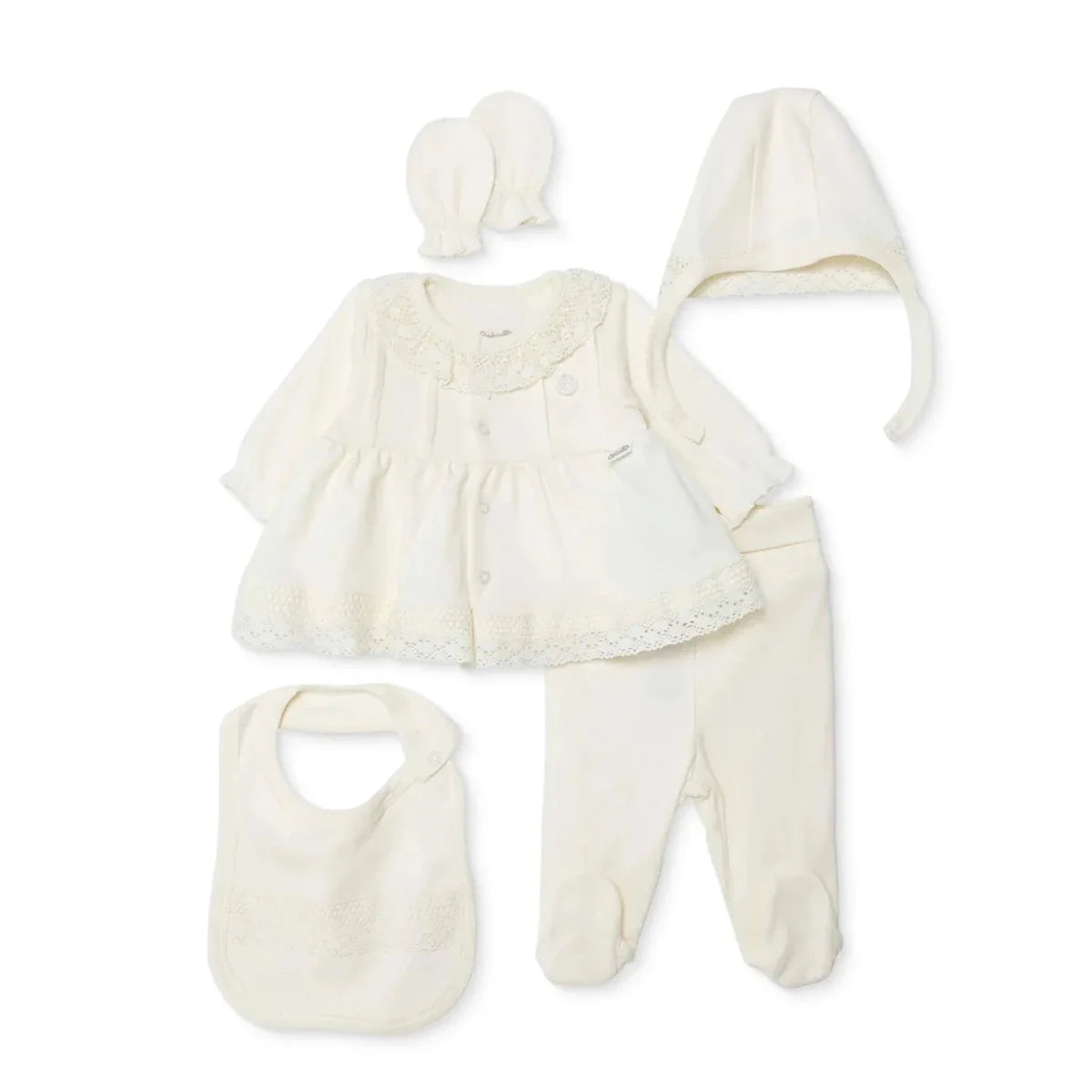 Bebetto 5 Piece Frill Neck Baby Hospital Bag Set (Newborn)