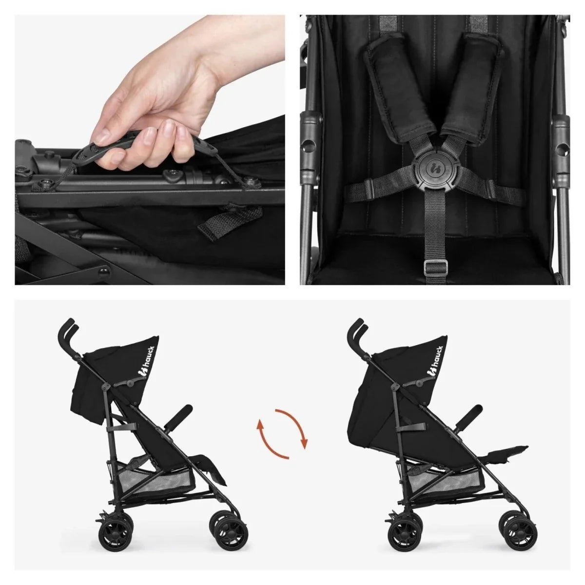 Hauck Fold N Care Stroller - Black