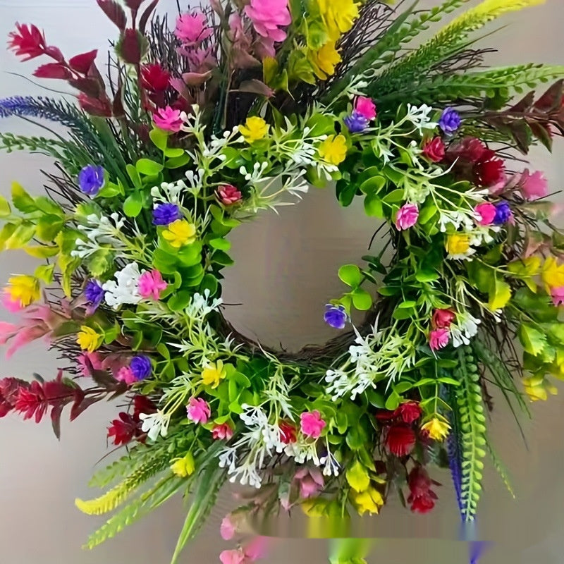 Simulated Plant Wildflower Wreath Ornament