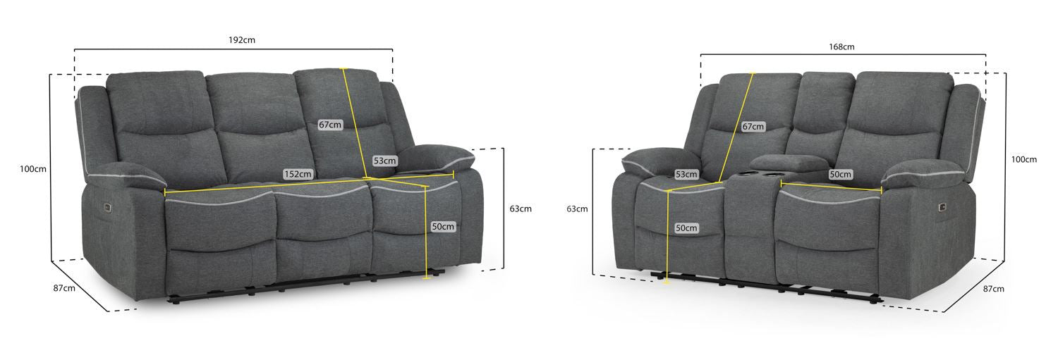 Harald  Electric Recliner Sofa Set: Luxurious 3+2 Seater for Ultimate Comfort