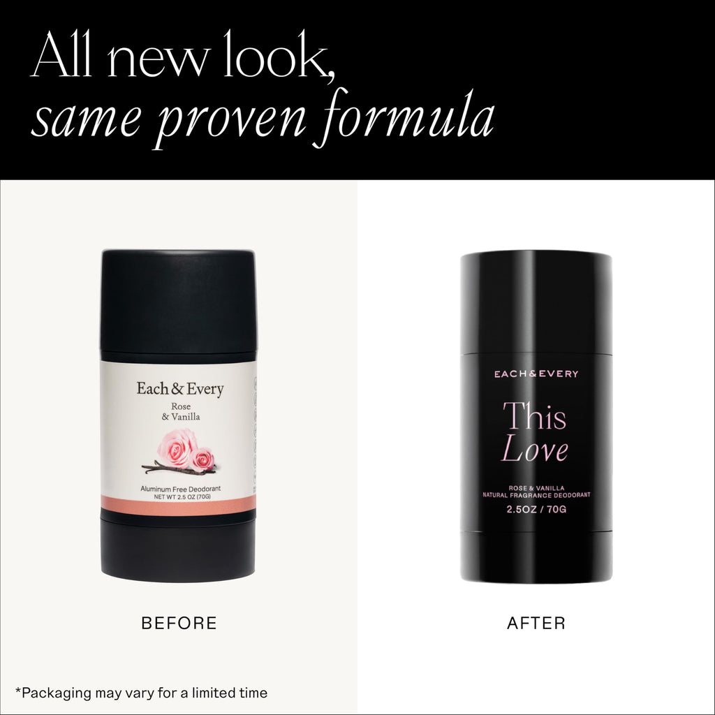 Each & Every Aluminum Free Deodorant for Women & Men, Rose & Vanilla - EWG Verified, 2.5oz, 2 Pack