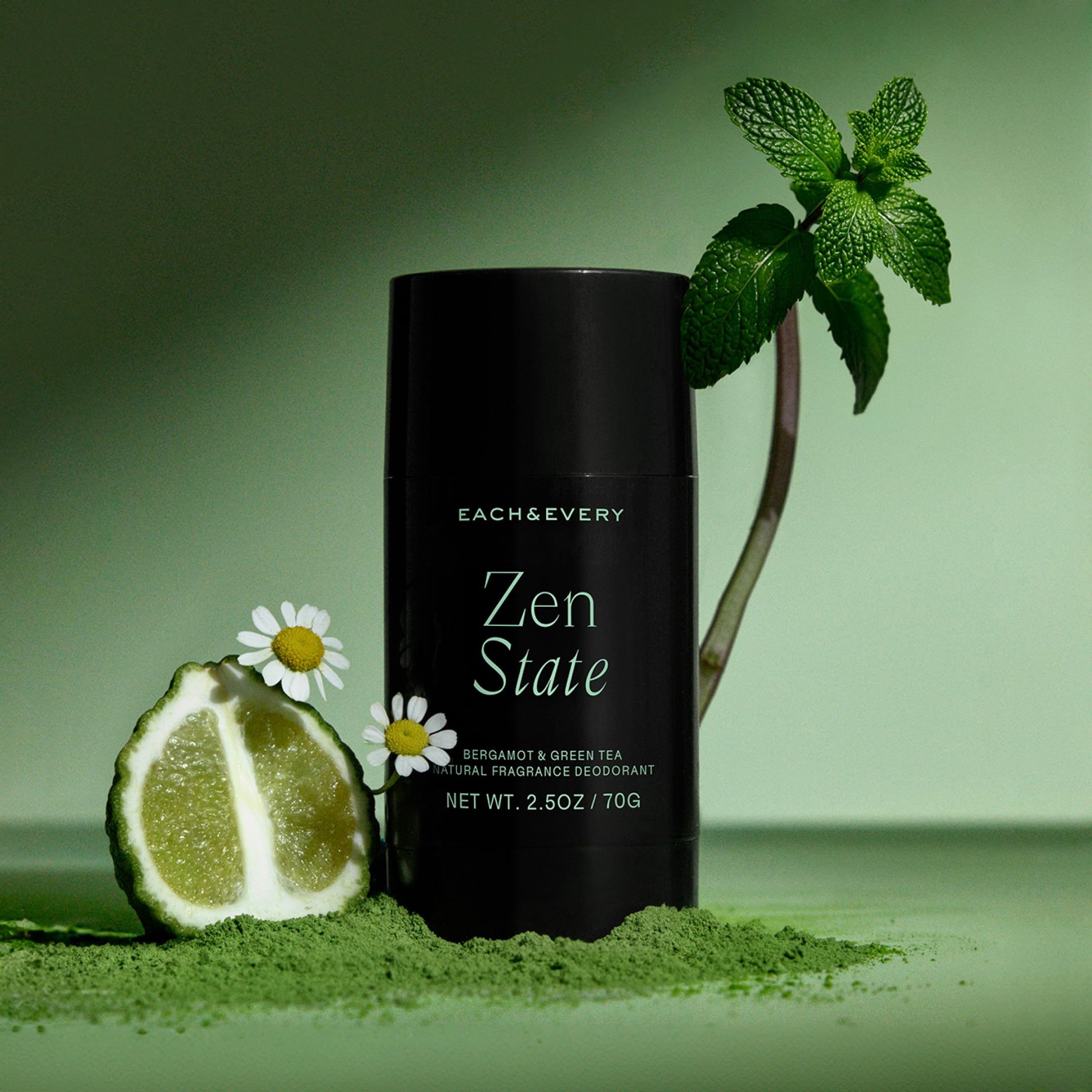 Each & Every Aluminum-Free Deodorant for Women & Men - Bergamot & Green Tea, 2.5oz | Vegan, Baking Soda & Alcohol Free
