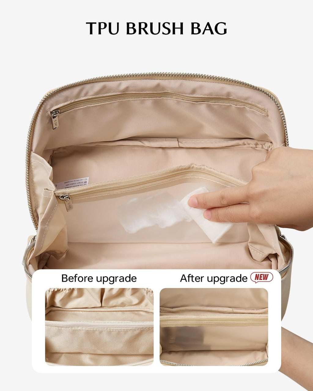 EACHY Personalized Makeup Bag - Travel Cosmetic Bag with Zipper & Handle