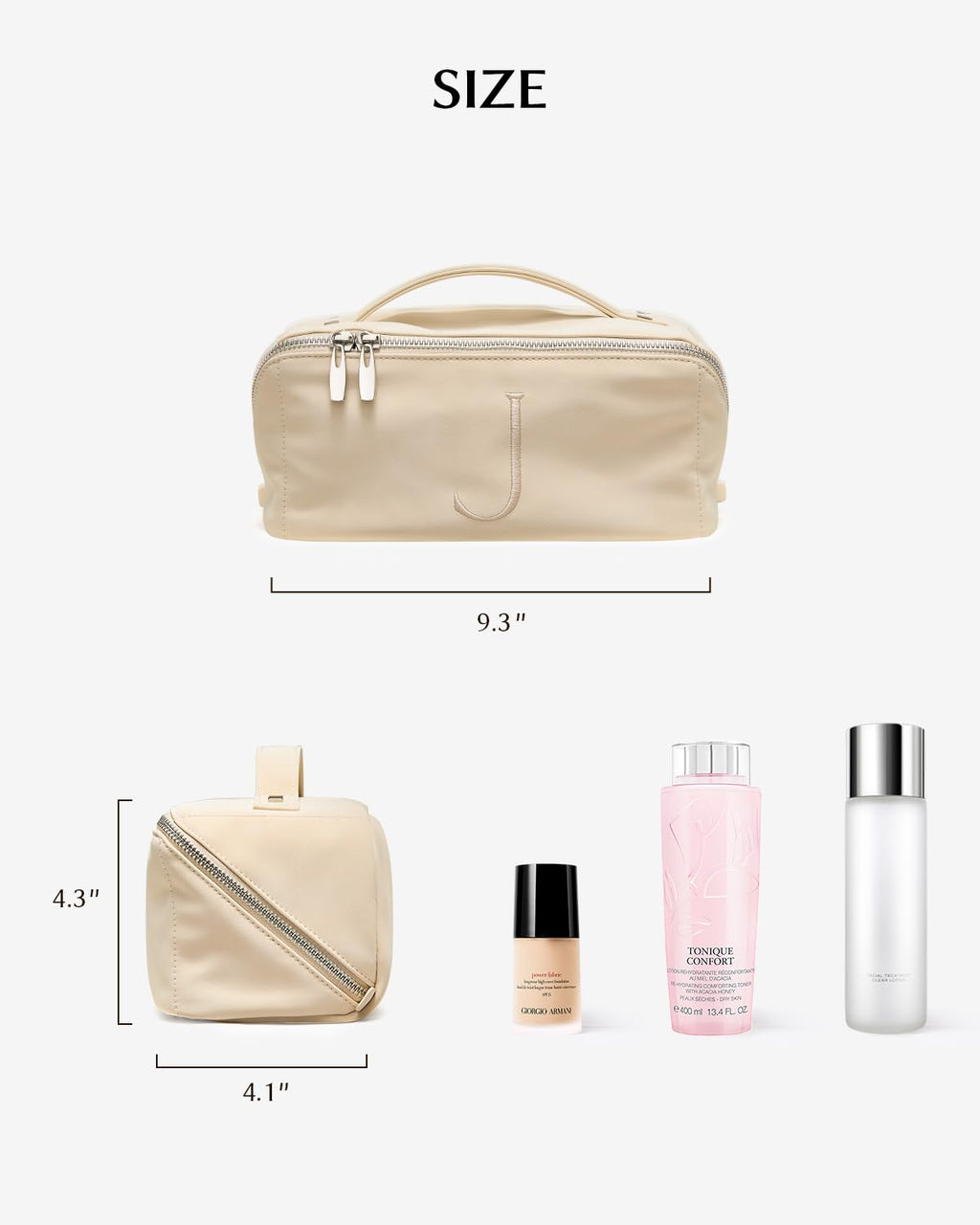 EACHY Personalized Makeup Bag - Travel Cosmetic Bag with Zipper & Handle