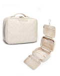 EACHY Travel Toiletry Bag with Hanging Hook – Waterproof, Full-Size Organizer (Plait White)
