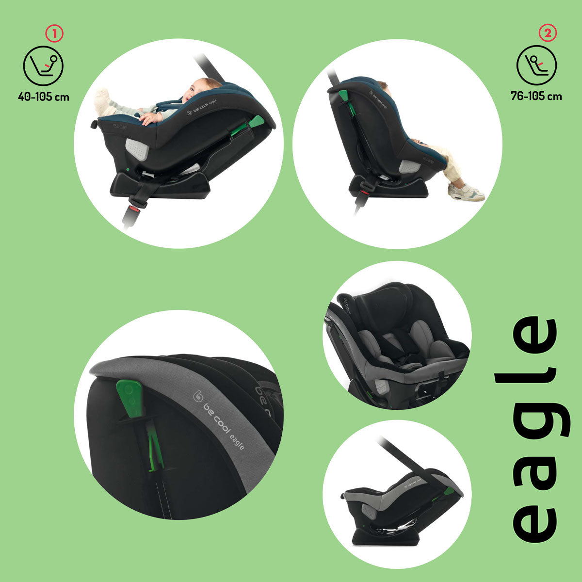 Be Cool Eagle i-Size Car Seat, 40–105 cm 0–4 Years