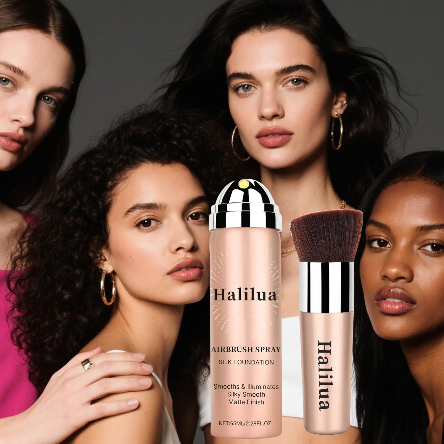 Eakroo Airbrush Foundation Spray with Primer – Buildable, Waterproof Coverage (Shade 2Beige)