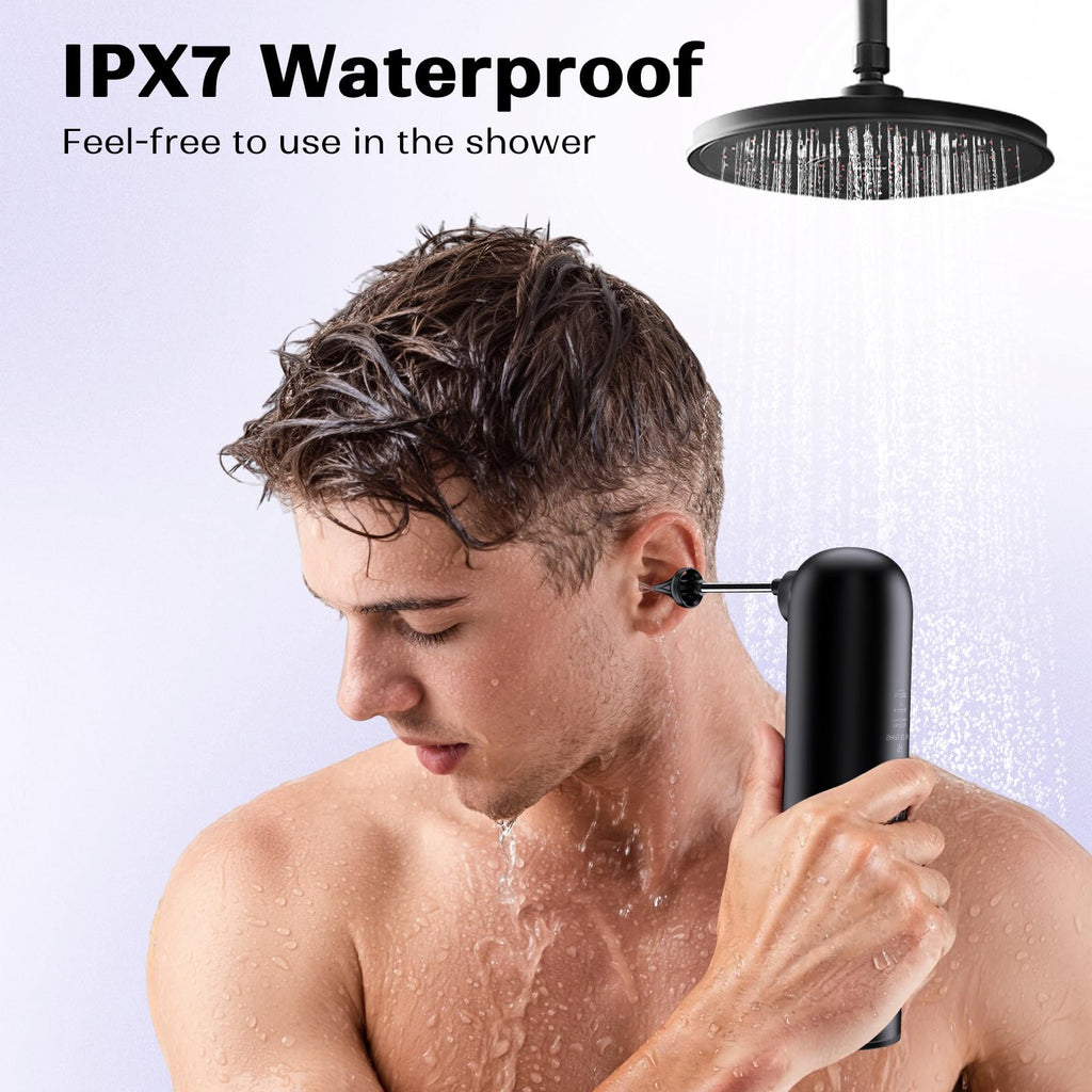 Ear Wax Removal System – 4 Pressure Settings, IPX7 Waterproof, USB Rechargeable, 6 Nozzles