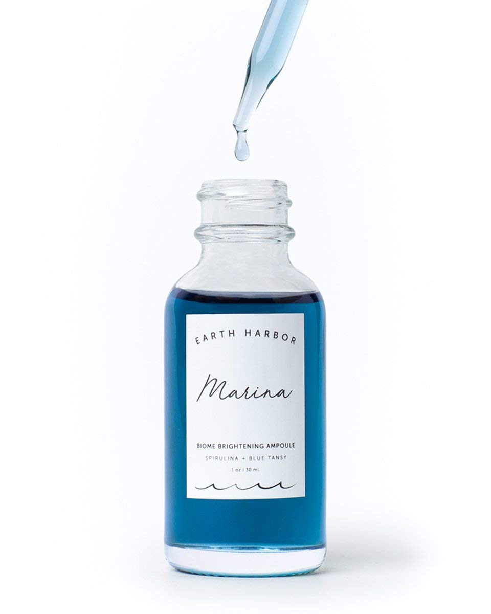 Earth Harbor MARINA Biome Brightening Ampoule – Brightens & Balances | Blue Tansy, Spirulina & Squalane | 1 fl oz