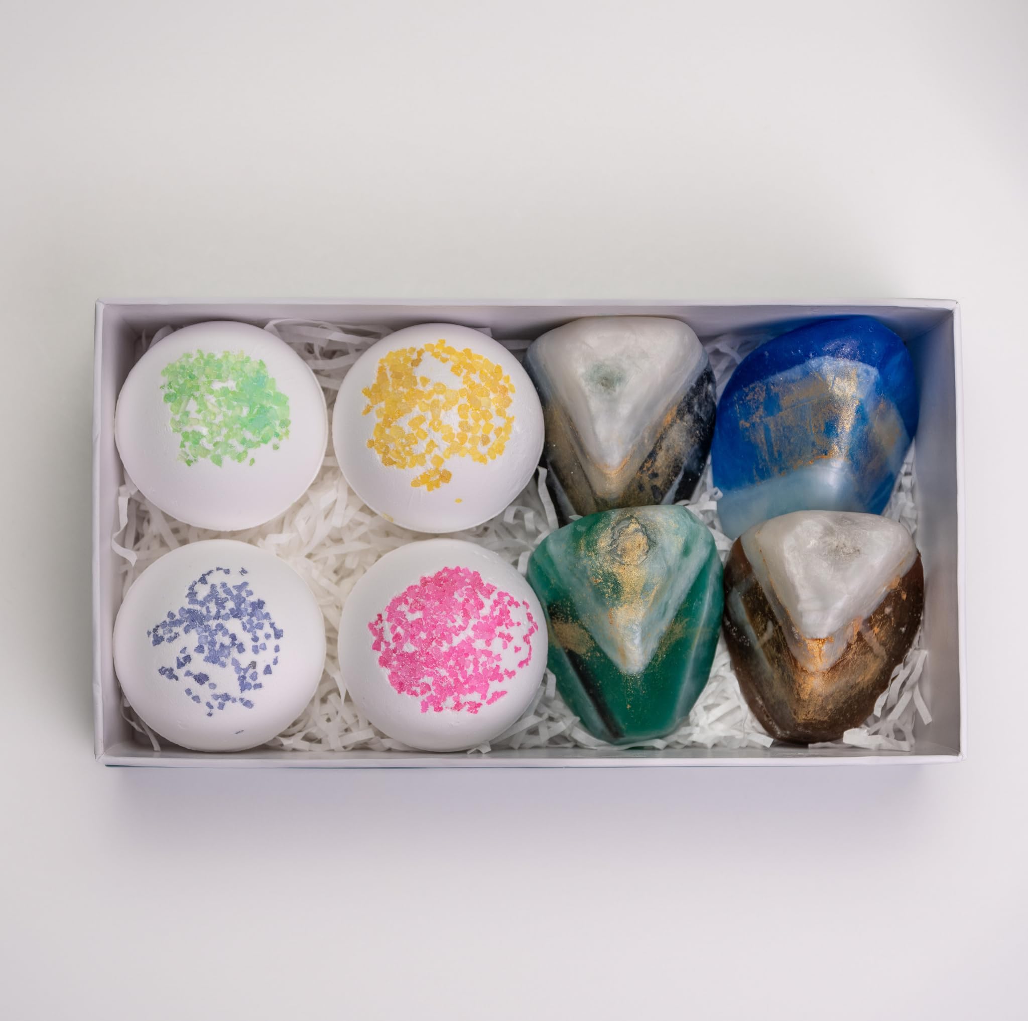 Earth & Home Gemstone Soap & Bath Bomb Set – Relaxing Spa Gift with Crystals