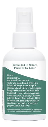 Earth Mama Belly Oil for Dry Skin — Calendula Skin Care Moisturizer for Pregnancy & Postpartum, 4 oz (3-Pack)