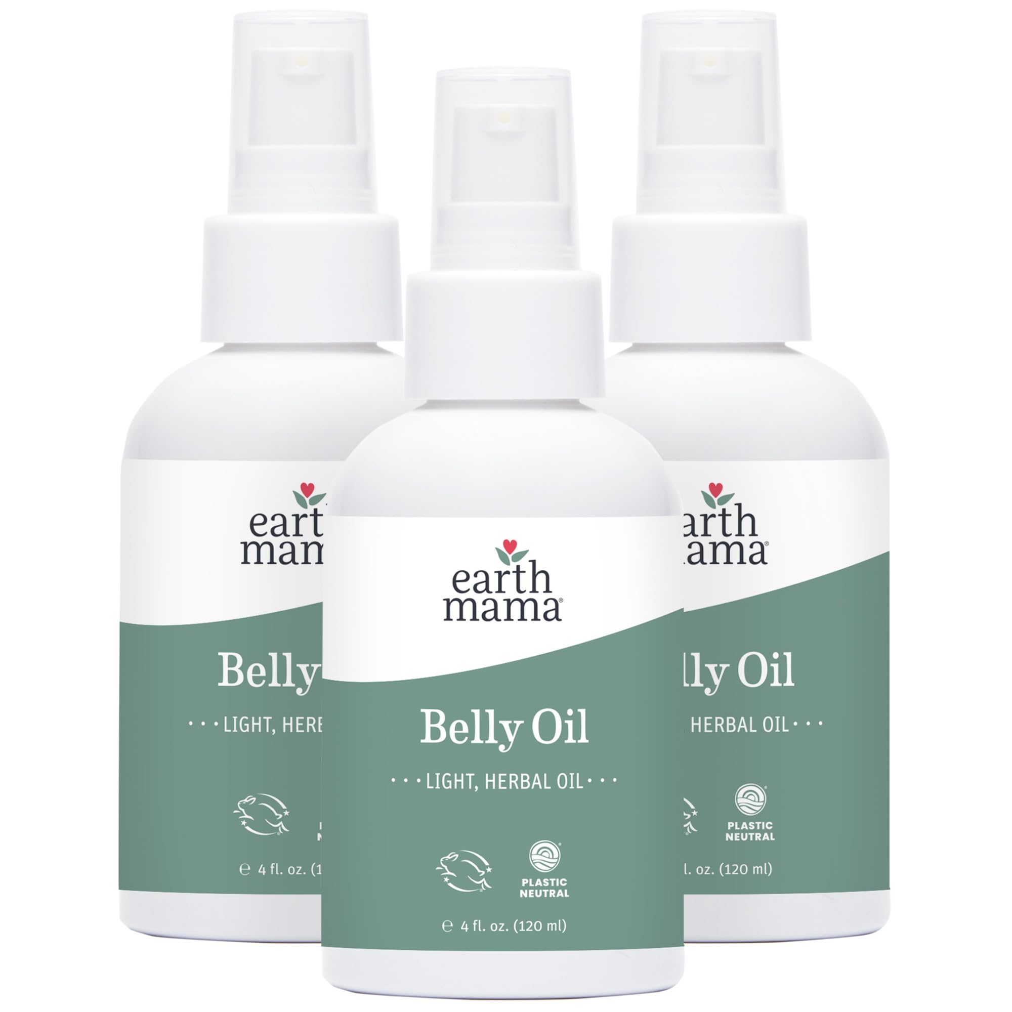 Earth Mama Belly Oil for Dry Skin — Calendula Skin Care Moisturizer for Pregnancy & Postpartum, 4 oz (3-Pack)