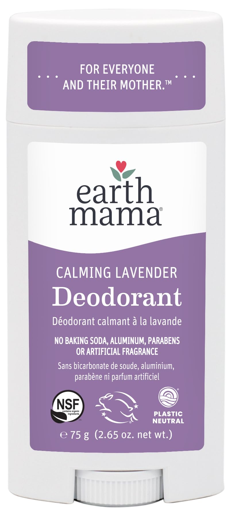 Earth Mama Calming Lavender Deodorant – Aluminum-Free, Safe for Sensitive Skin, Pregnancy & Nursing