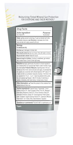 Earth Mama Tinted Mineral Sunscreen Lotion SPF 40 – 2-Pack with Organic Argan & Red Raspberry Seed Oil