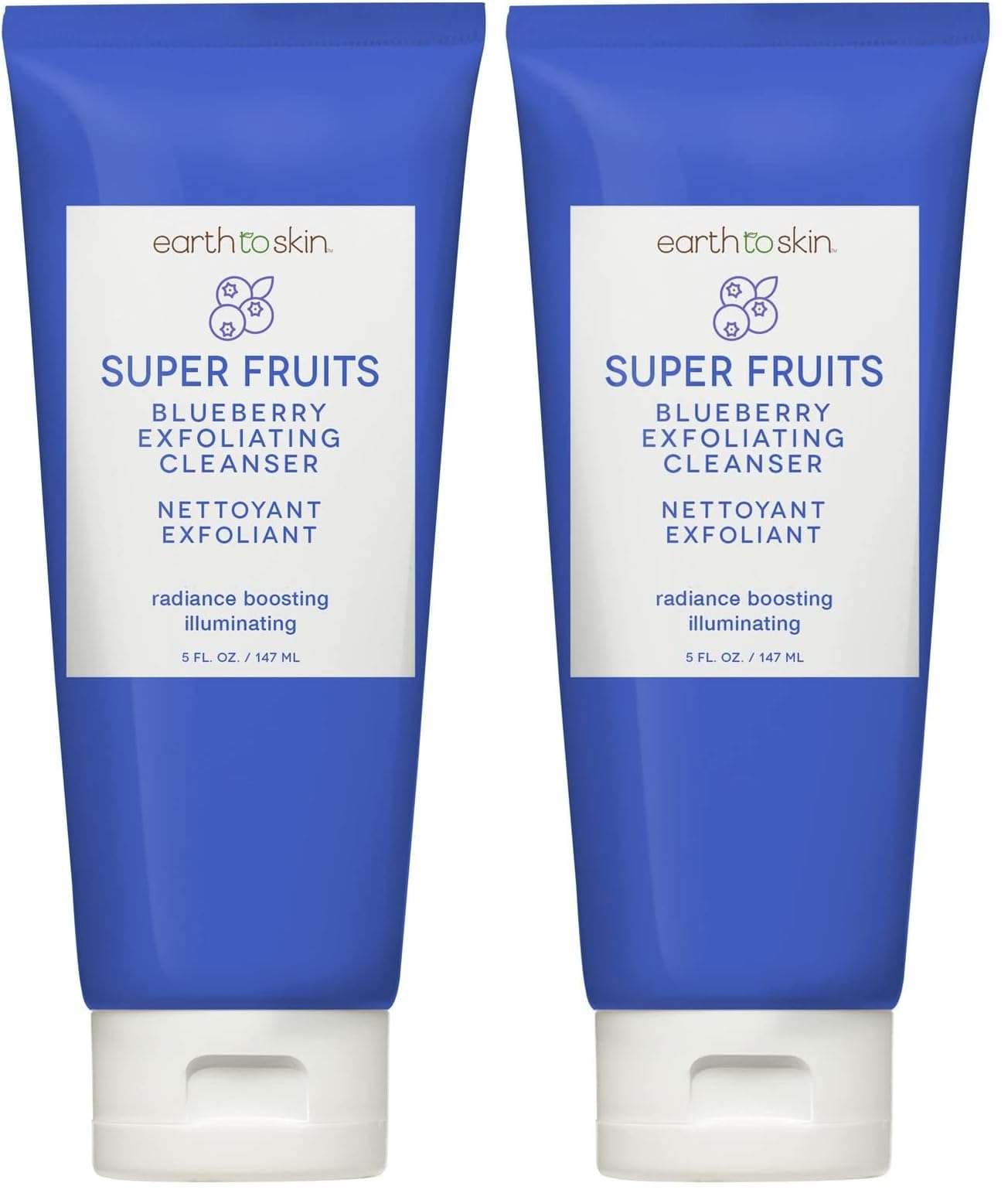 Earth To Skin Super Fruits Blueberry Exfoliating Cleanser – 5.0 fl oz (Pack of 2)