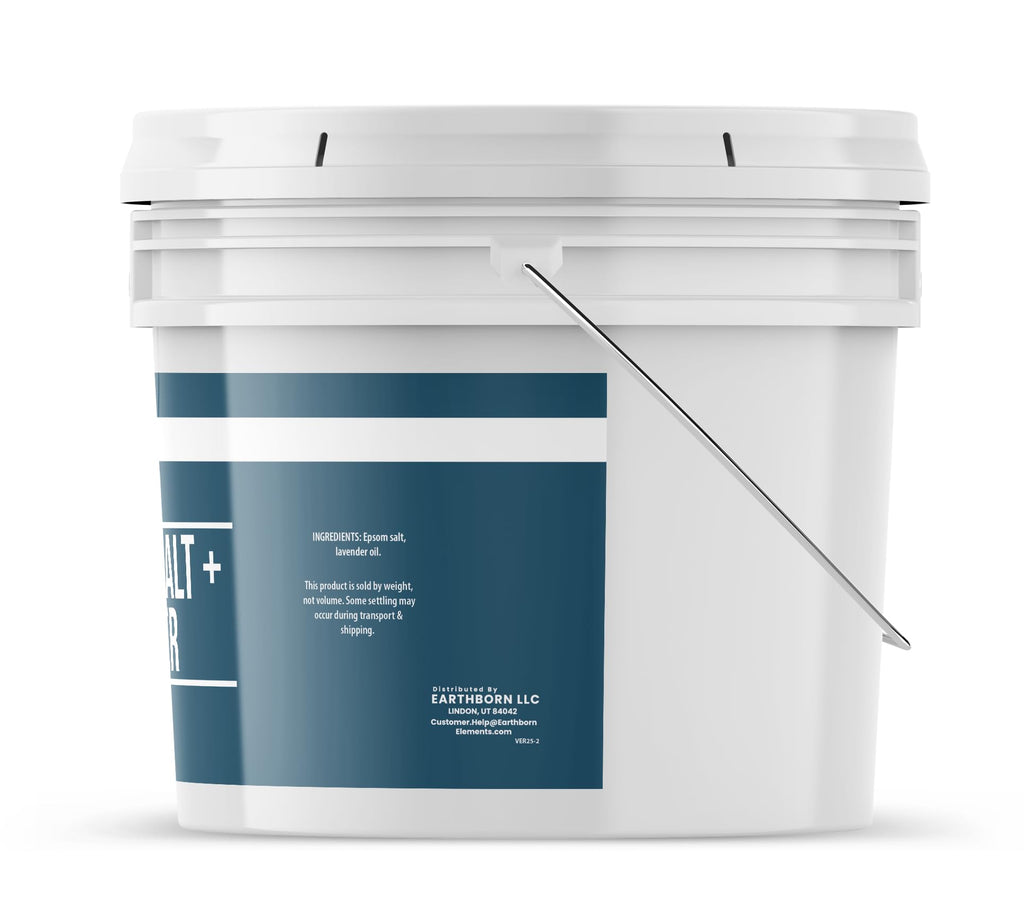 Earthborn Elements Lavender Epsom Salt – Pure Lavender Bath Salt Infused with Essential Oil (1 Gallon)