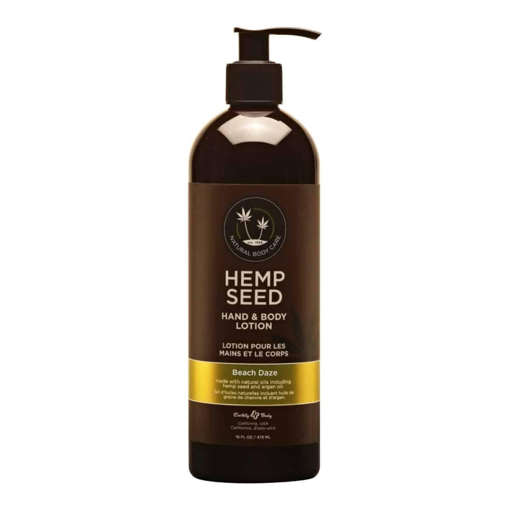 Earthly Body Hemp Seed Hand & Body Lotion – Beach Daze Scent, 16 oz | Lightweight, Non-Greasy Hydration