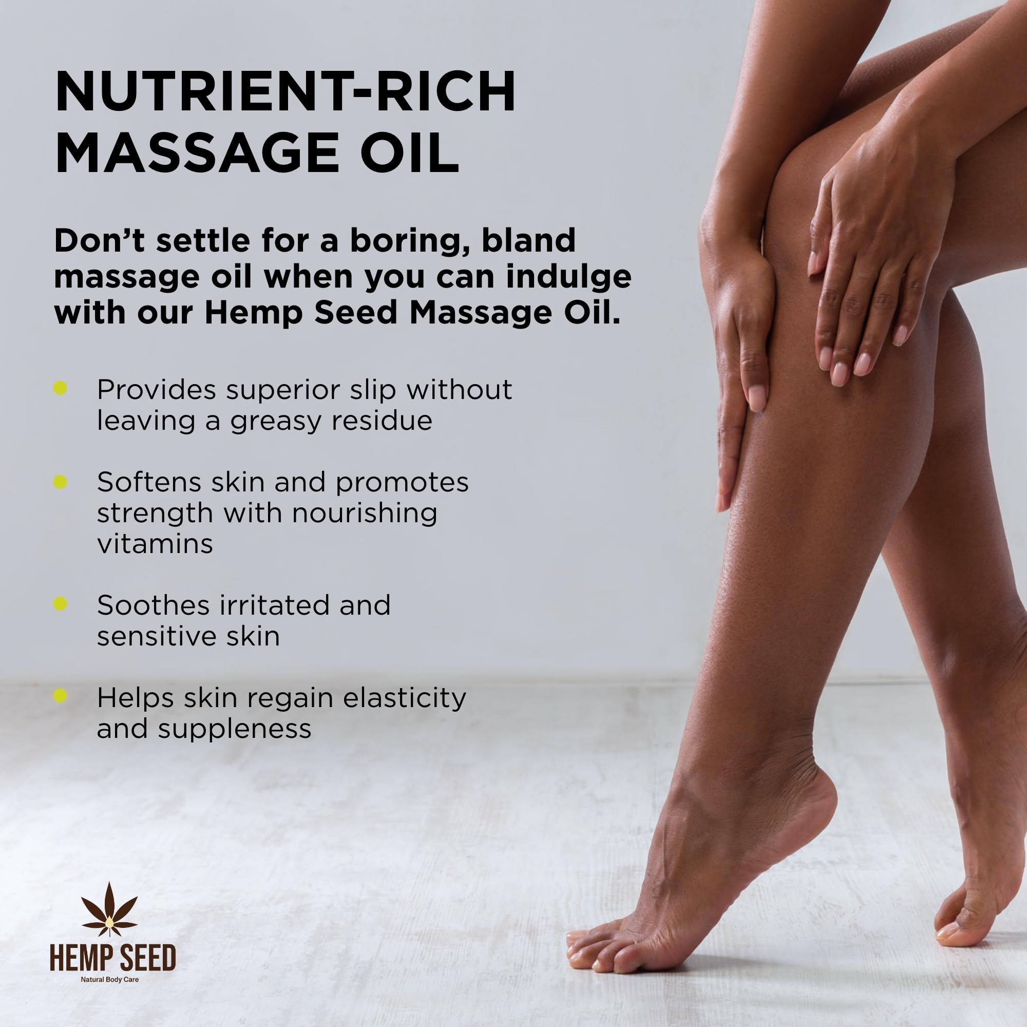 Earthly Body Hemp Seed Massage & Body Oil | Beach Daze Scent, 8 oz – Nourishing, Moisturizing, Vegan