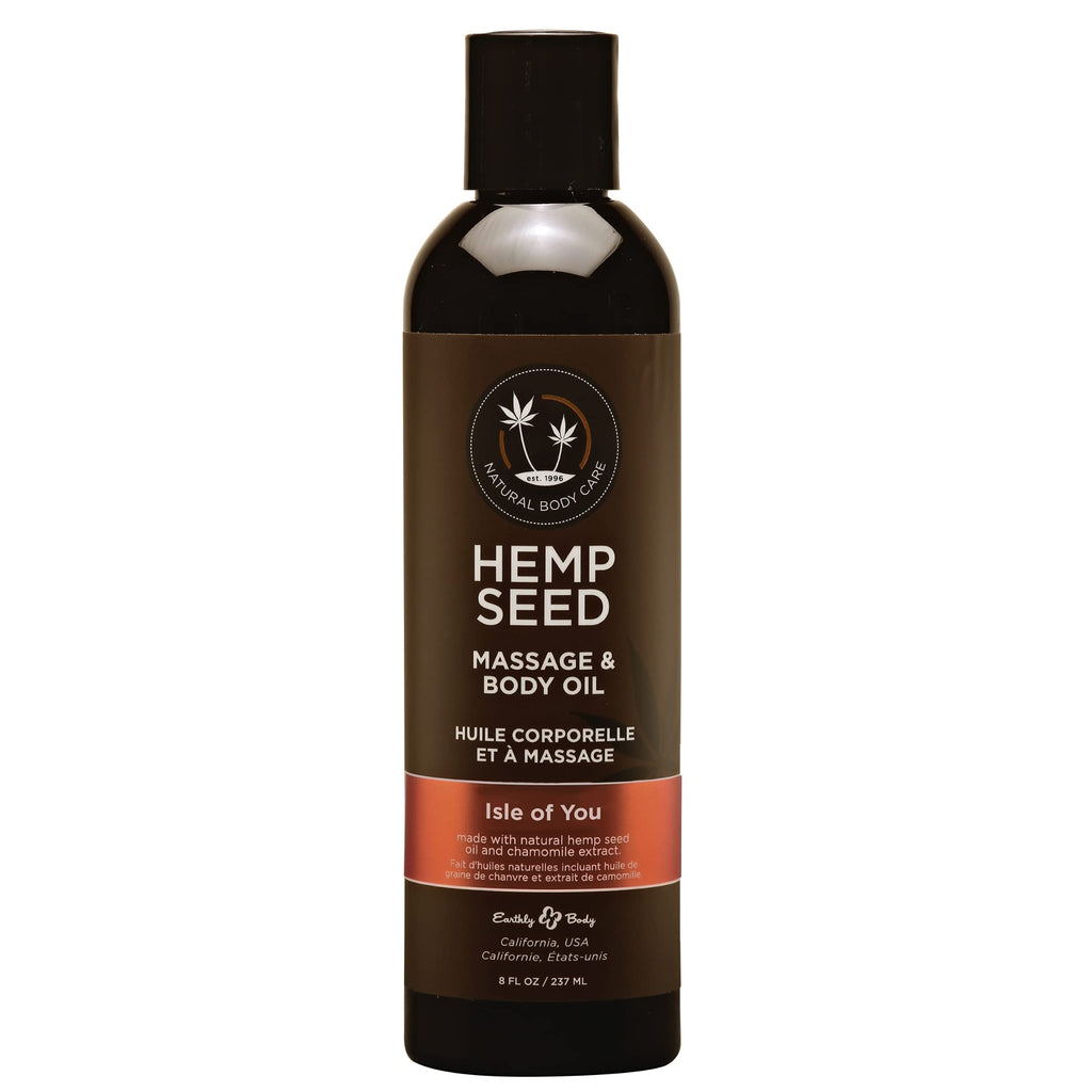 Earthly Body Hemp Seed Massage & Body Oil – Isle of You Scent, 8 fl oz