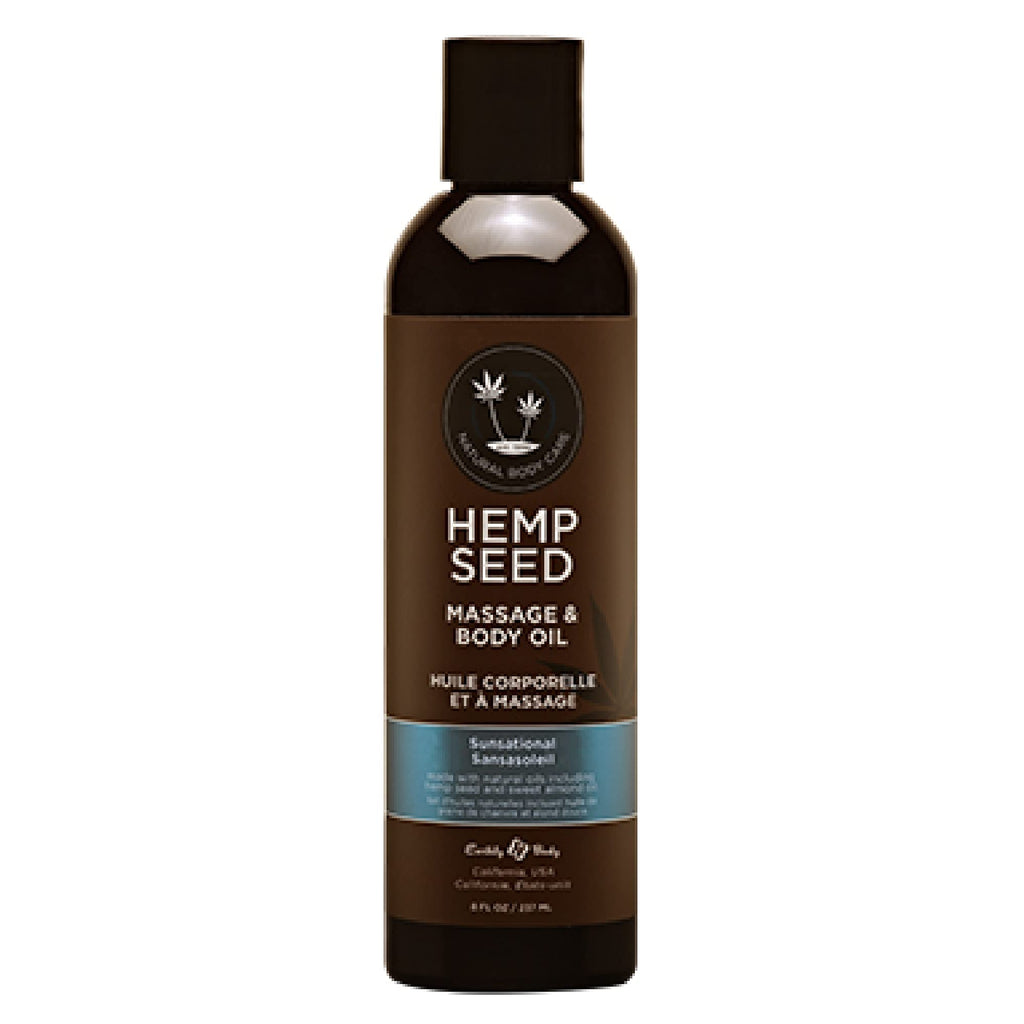 Earthly Body Hemp Seed Massage & Body Oil – Sunsational Scent, 8 fl oz