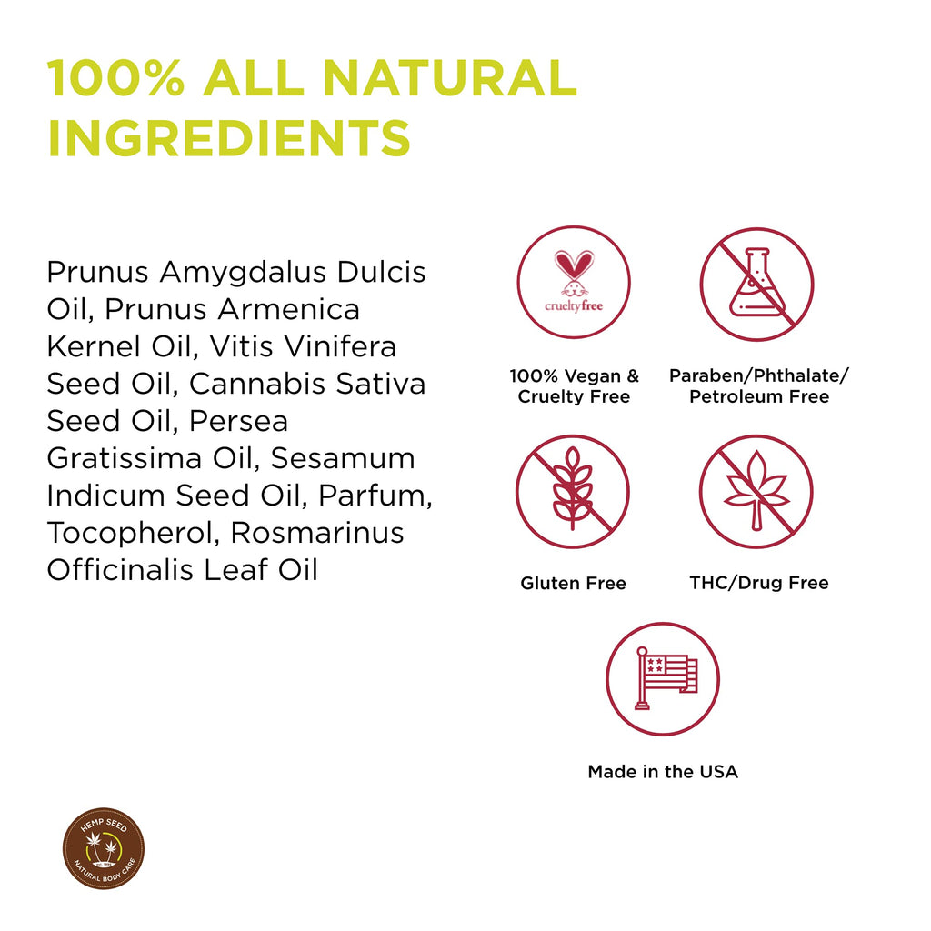 Earthly Body Hemp Seed Massage & Body Oil – Sunsational Scent, 8 fl oz