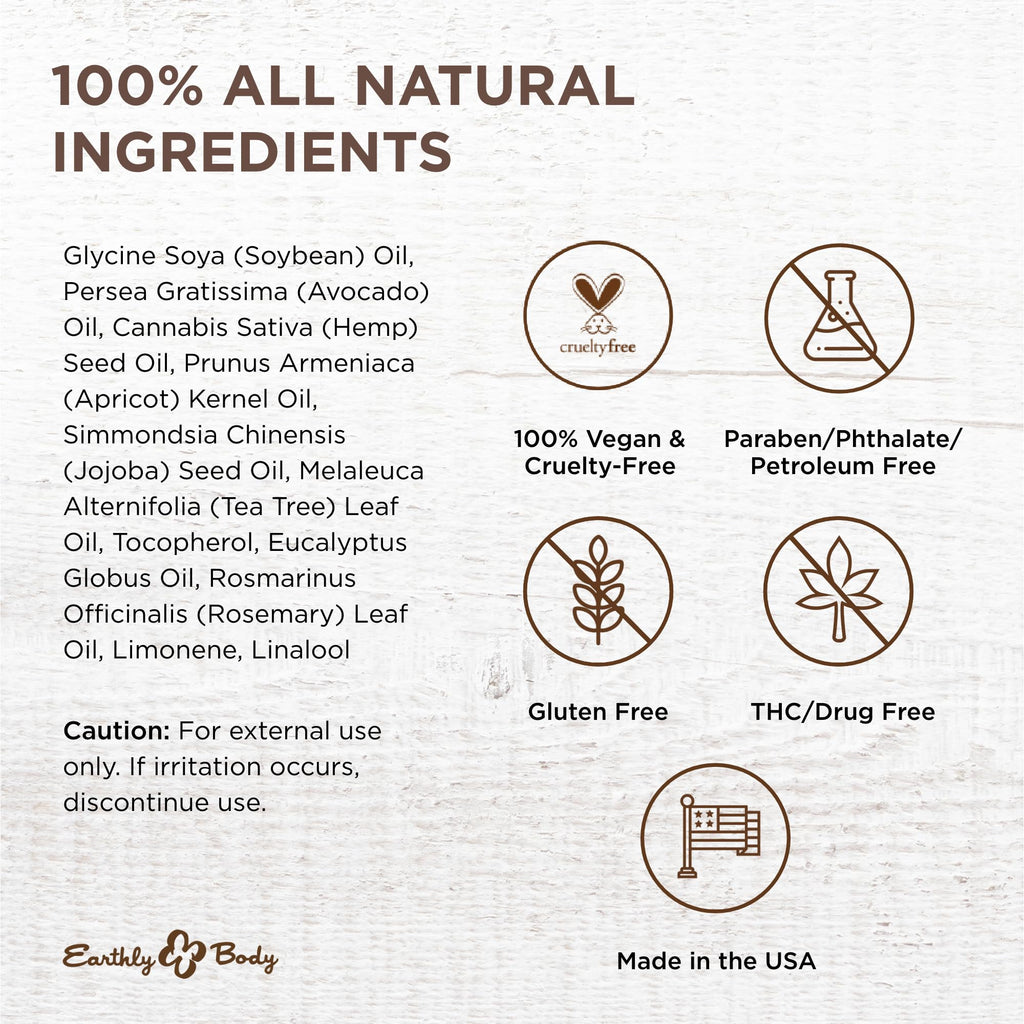 Earthly Body Miracle Oil 3-Pack – 100% Natural Tea Tree & Hemp Seed Oils