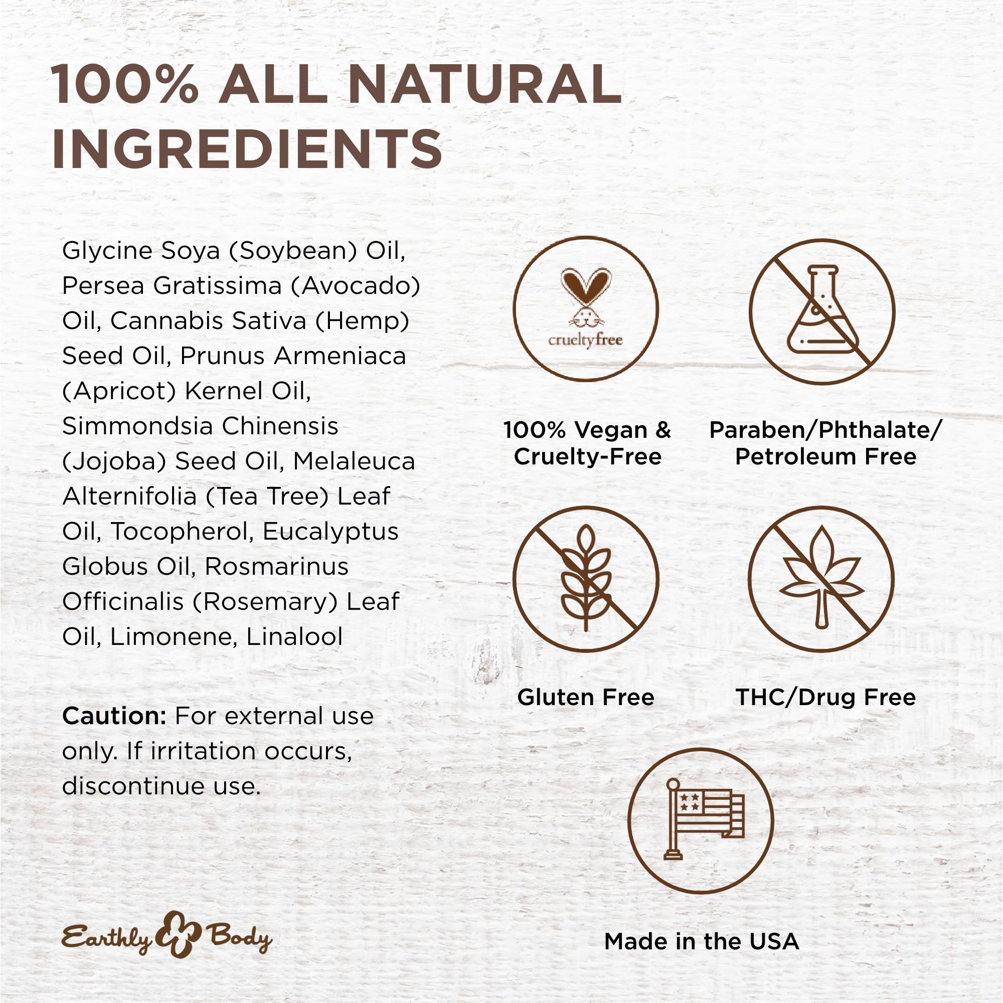 Earthly Body Miracle Oil 3-Pack – 100% Natural Tea Tree & Hemp Seed Oils