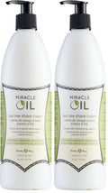 Earthly Body Miracle Oil Shave Cream (Pack of 2) – 16 oz each | Tea Tree, Hemp Seed & Argan Oils | Vegan & Cruelty-Free