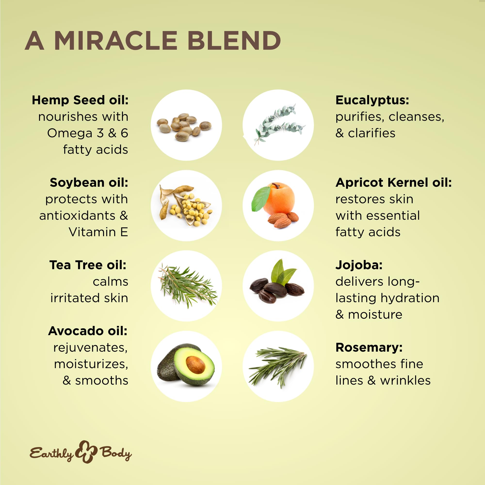 Earthly Body Miracle Oil 3-Pack – 100% Natural Tea Tree & Hemp Seed Oils