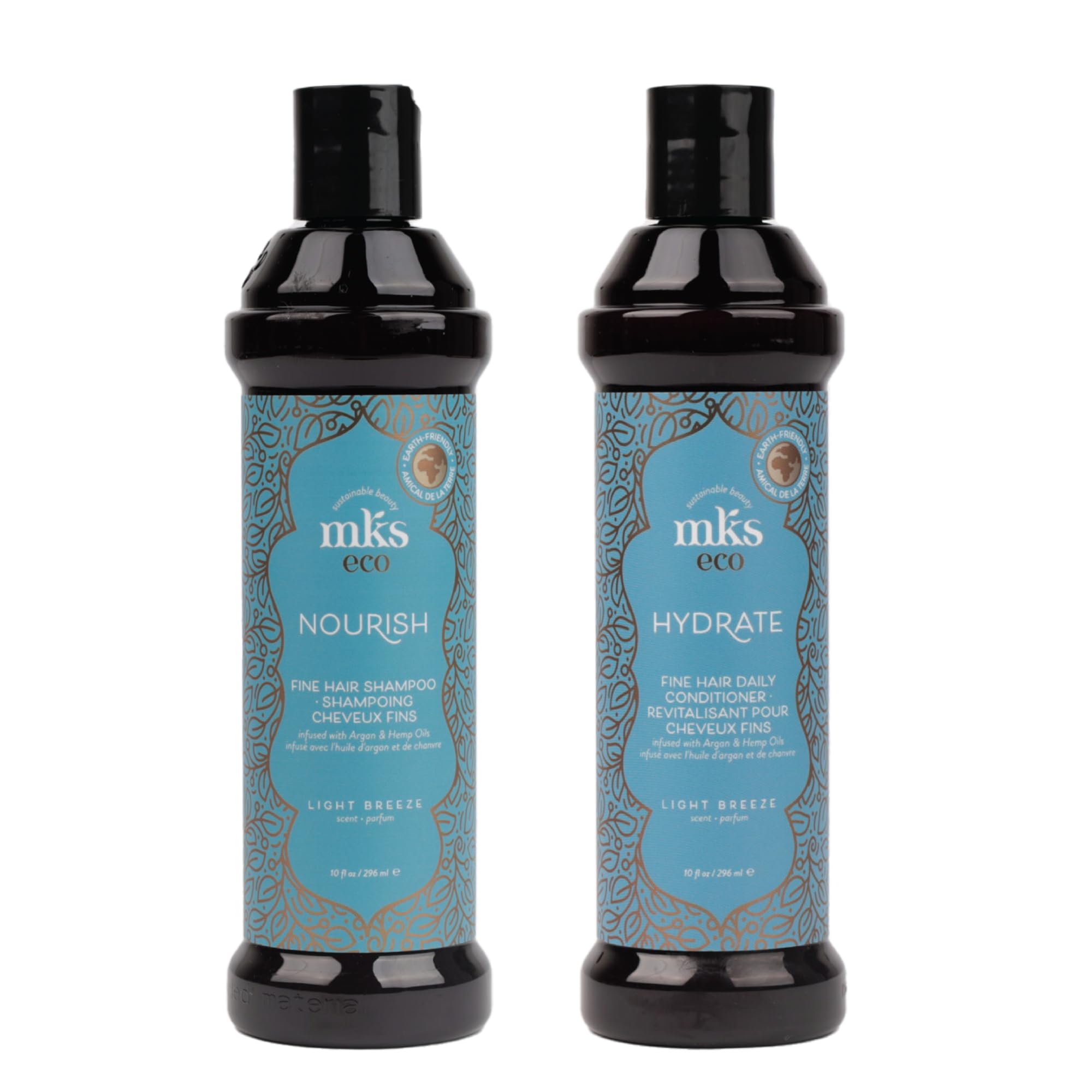 Earthly Body MKS Eco Nourish Shampoo for Fine Hair + Hydrate Conditioner for Fine Hair — Light Breeze