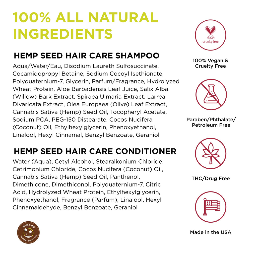 Earthly Body Hemp Seed Shampoo & Conditioner Bundle – Naked in the Woods (8 oz each)