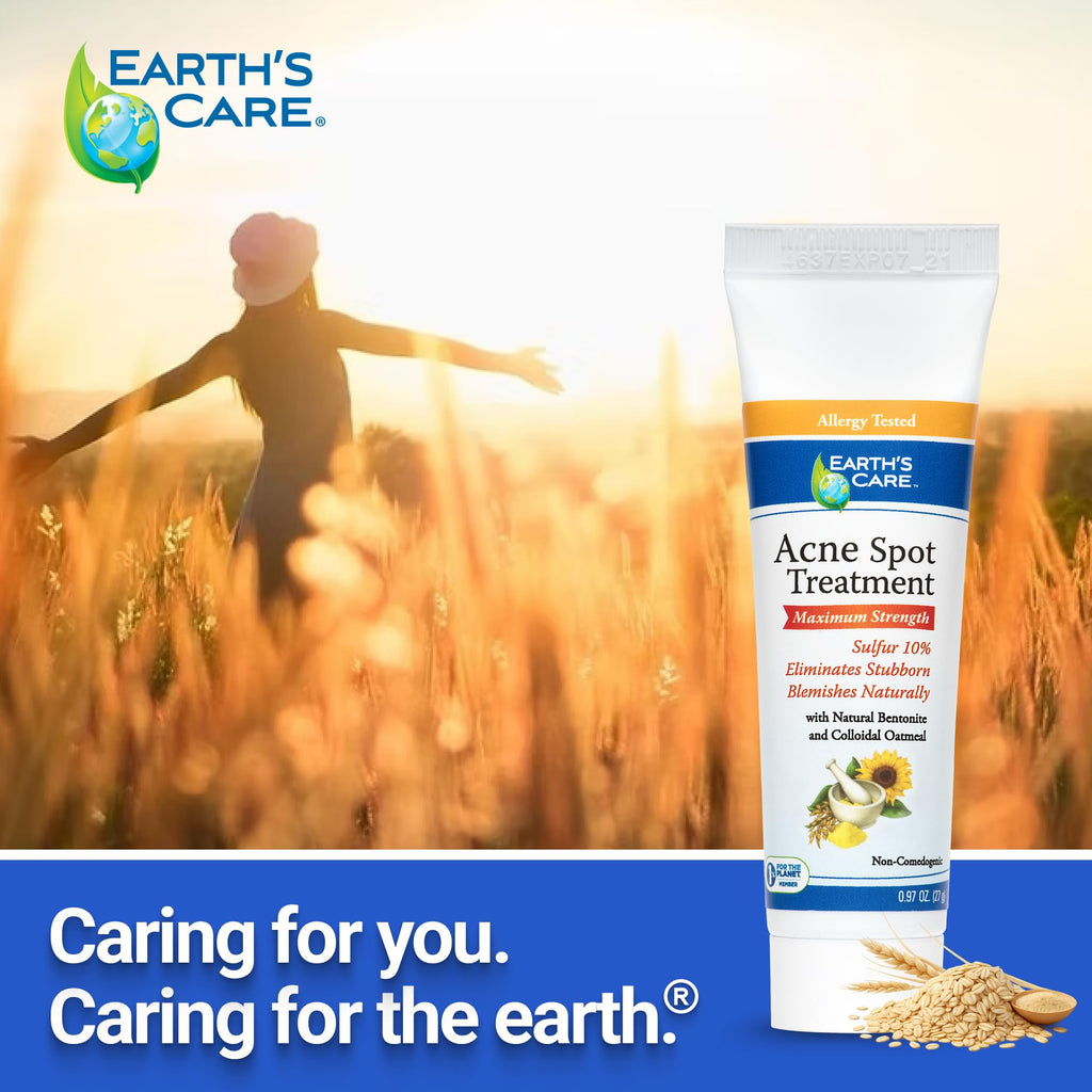 Earth's Care Acne Spot Treatment - 10% Sulfur Cream for Cystic Acne