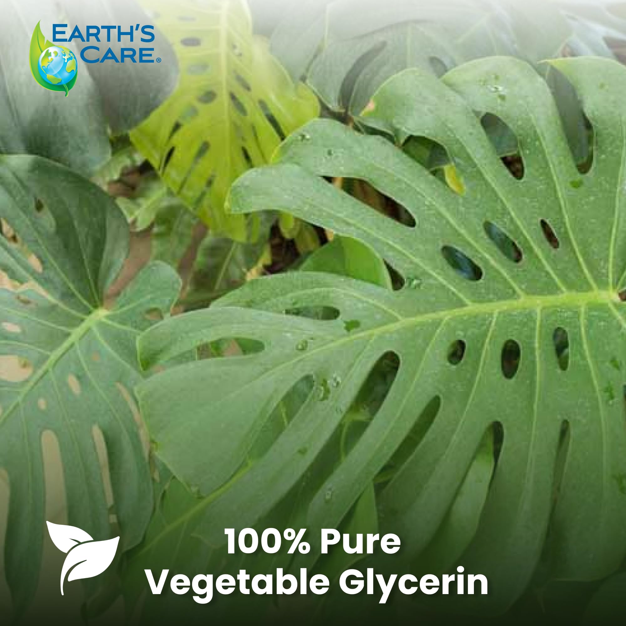 Earth's Care Vegetable Glycerin — 100% Pure Liquid Glycerine for Hair, Skin & DIY | 8 oz Glass Bottle