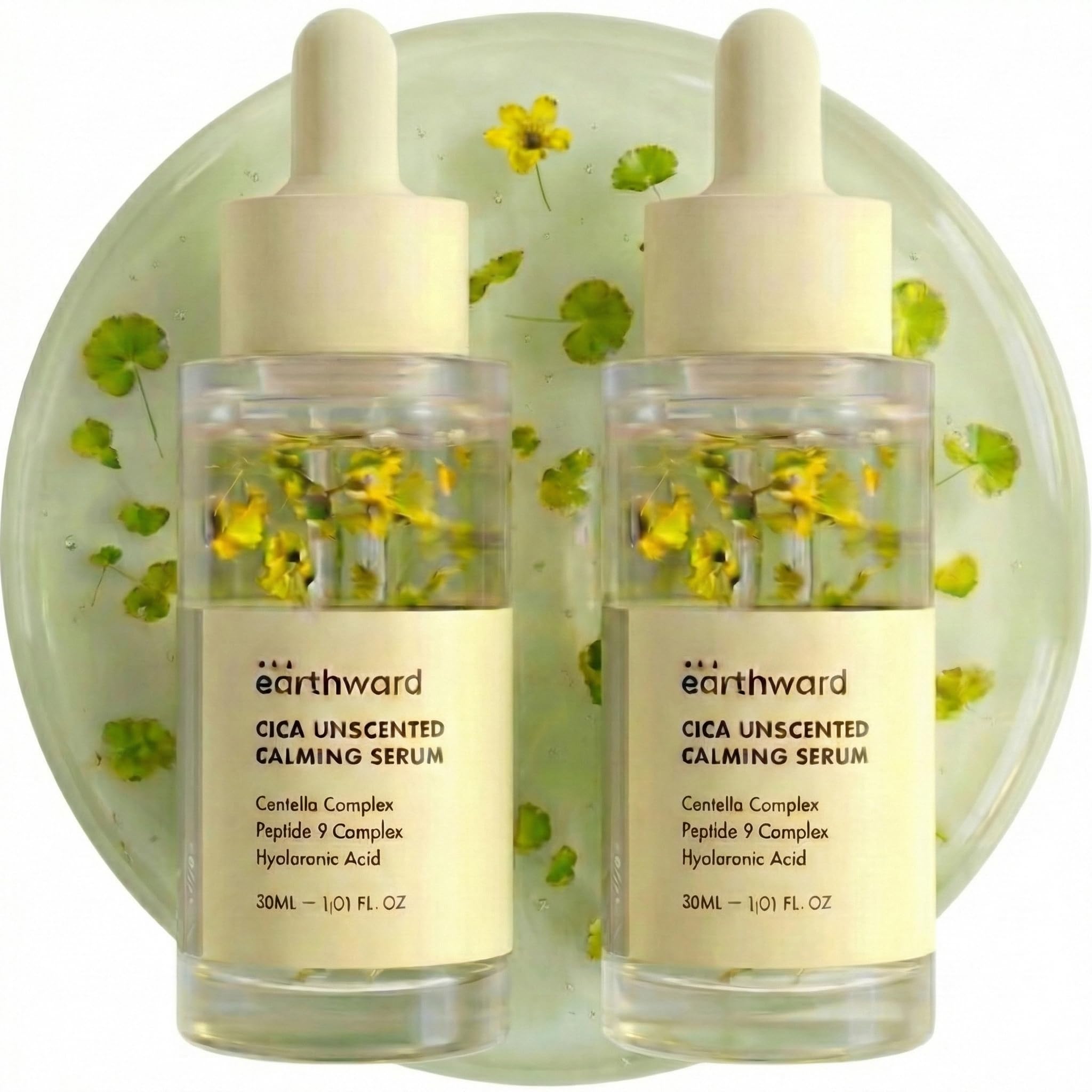 EARTHWARD Centella Serum 494,700 ppm – Unscented Ampoule for Sensitive & Acne-Prone Skin (2x60ml)