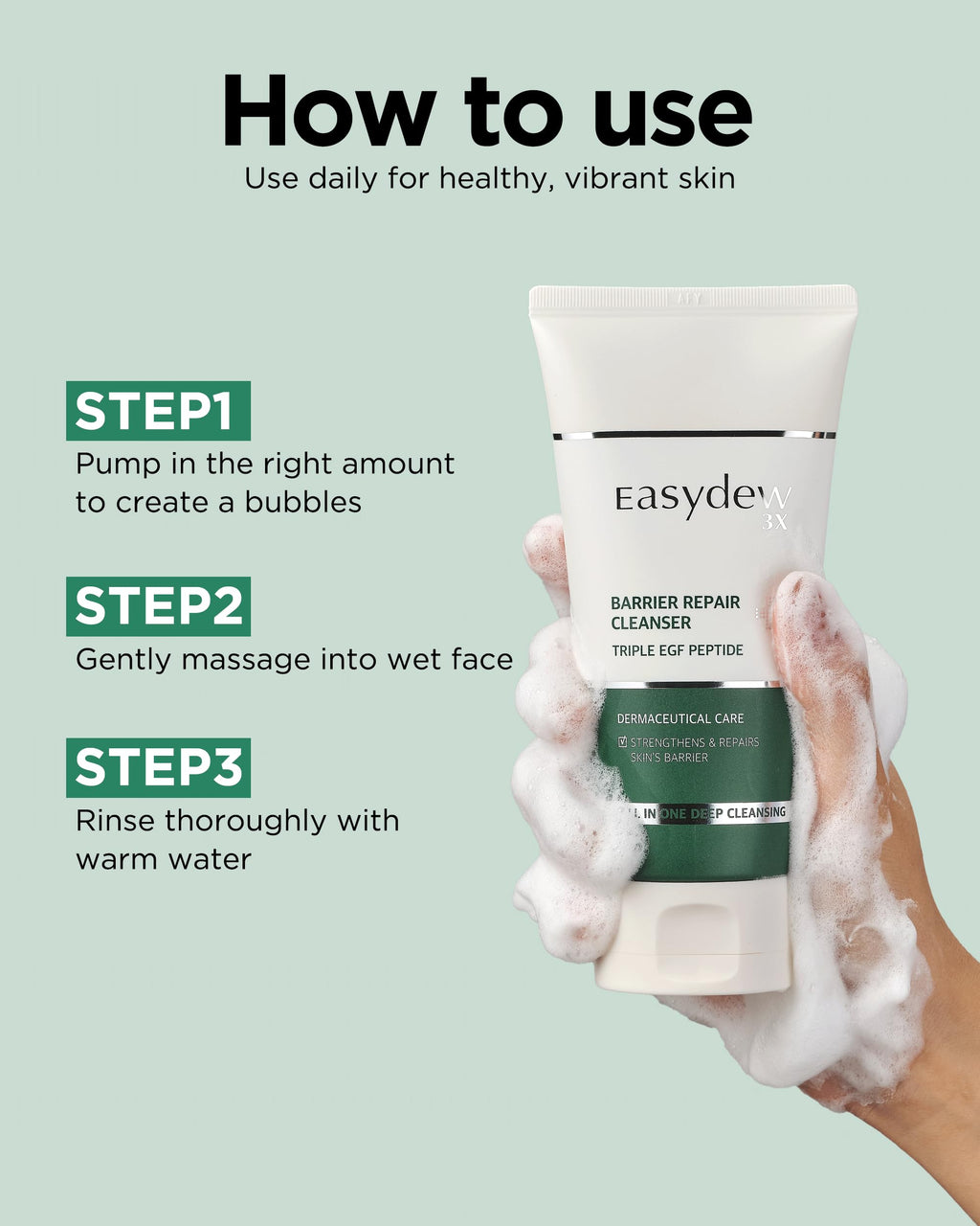 EASYDEW Barrier Repair Cleanser – Deep Pore Cleansing & Skin Barrier Support