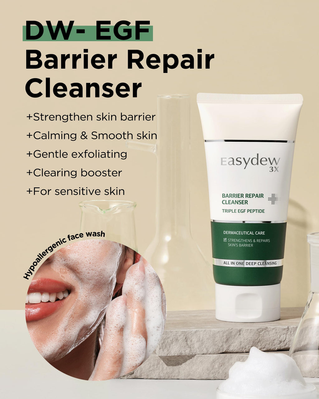EASYDEW Barrier Repair Cleanser – Deep Pore Cleansing & Skin Barrier Support